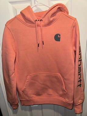 Carhartt Women's Coral Crewneck Hoodie with Logo Sleeve